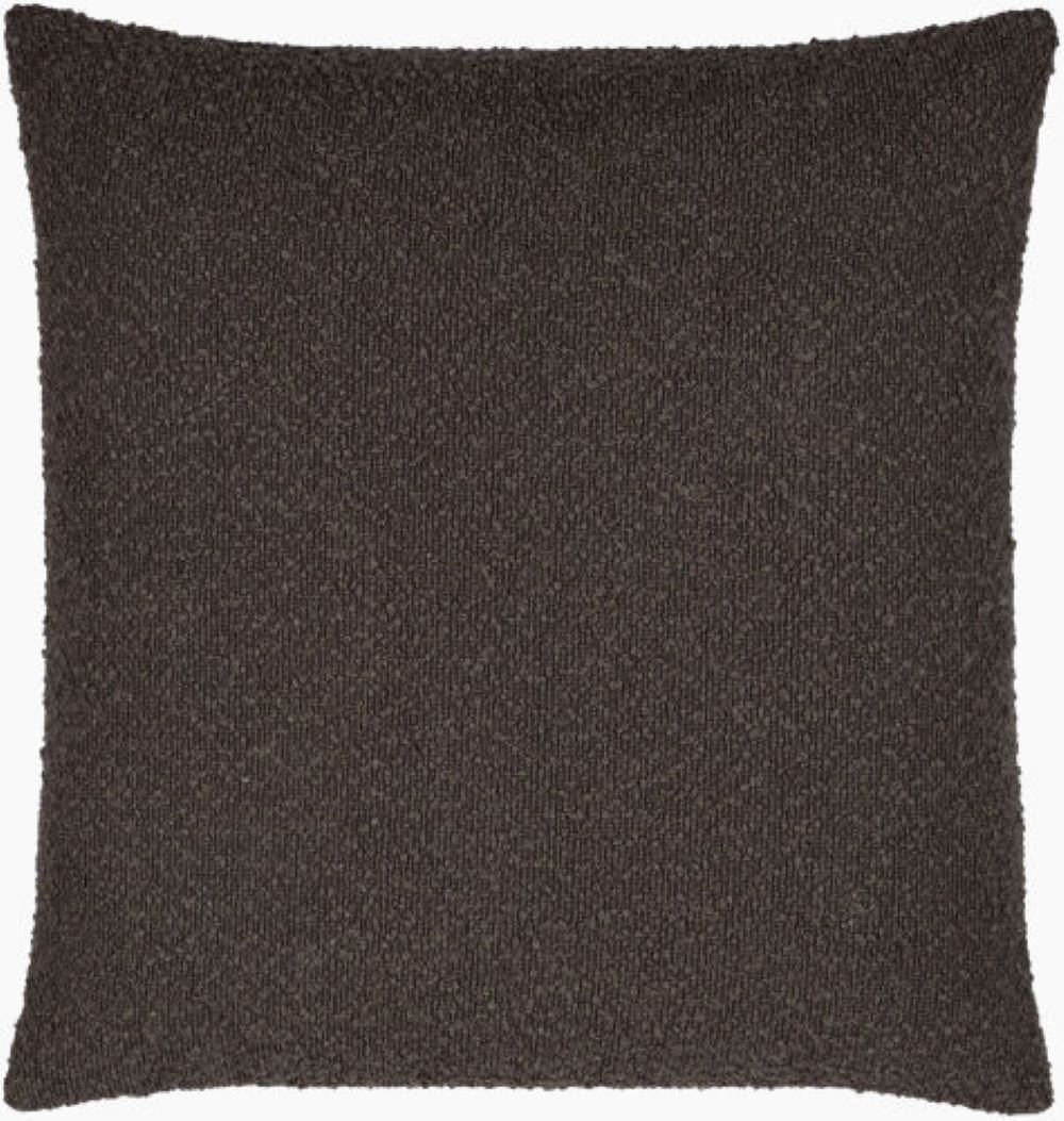 Amalfi Boucle Throw Pillow, Down, 20" x 20", Brown