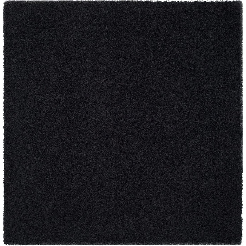 Assar Handmade Tufted Black Area Rug, Square 7'