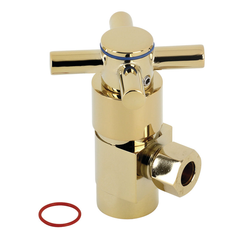 Kingston Brass Concord 1/2-Inch FIP x 3/8-Inch OD Comp Anti-Seize Deluxe Quarter-Turn Ceramic Hardisc Cartridge Angle Stop