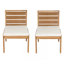 Ensemble de 2 chaises d'extérieur en bois d'acacia avec coussins lavables beiges pour le confort du patio et du jardin