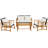 Colean 4 - Person Acacia Wood Patio Conversation Set with Cushions
