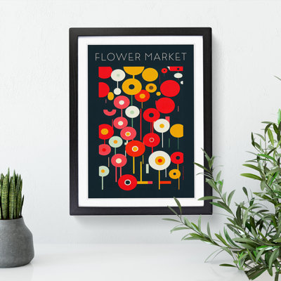 Flower Market Exhibition Pop - Single Picture Frame Print on Wood