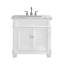 Meuble-lavabo autoportant blanc mat avec plateau en marbre de Carrare l 36 po x 22 po Aiyza-278189469