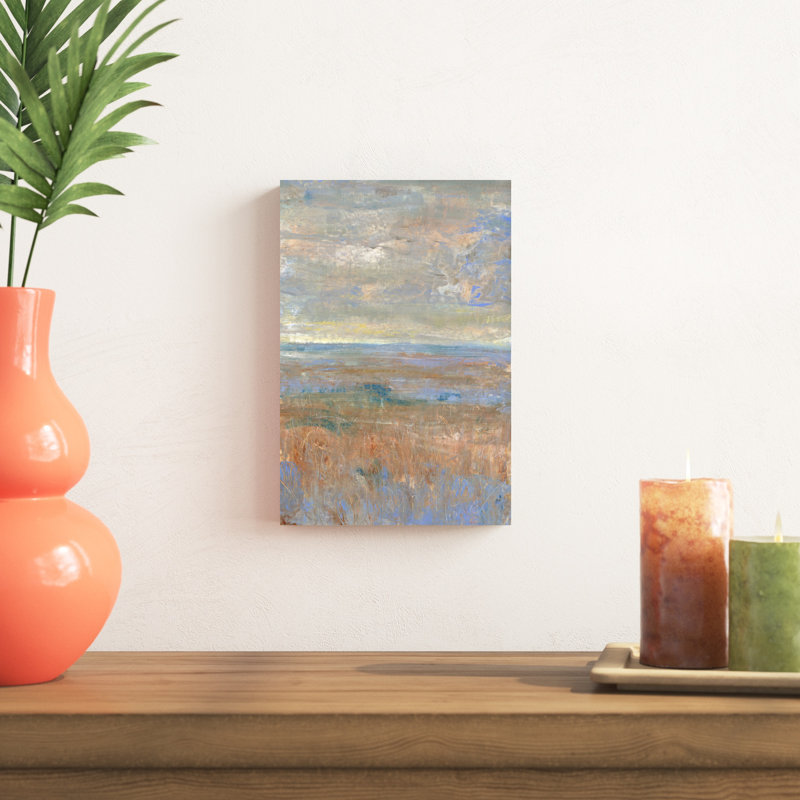 «Evening Marsh II» par Timothy O 'Toole - peinture sur toile tendue, H 12 po x l 8 po