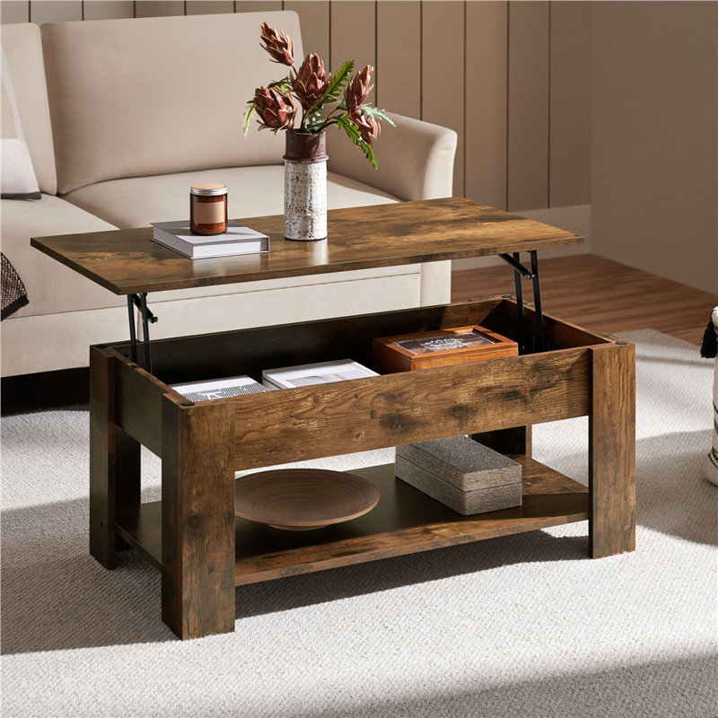 Table basse Ajeem, H 19,5 po x L 47,5 po x l 23,5 po, Brun rustique