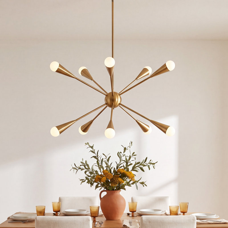 Addley 12-Light Chandelier, Burnished Brass, 10 Lights