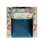 Chaise d'appoint 28 po Patchwork, velours bleu sarcelle et mauve à motif floral multicolore