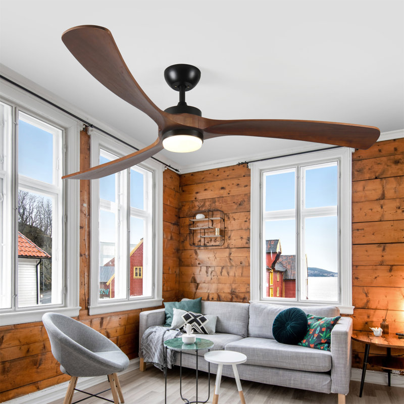 72 Inch Solid Wood Ceiling Fan With Lights And Remote Control Indoor Outdoor Ceiling Fan 3 Wooden Blades Modern Ceiling Fan For Porch Living Room Bedroom