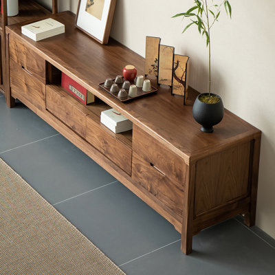 Chinese Style Walnut Wood TV Stand