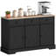Buffet 46,5 "avec 3 portes de grange et 3 tiroirs - noir