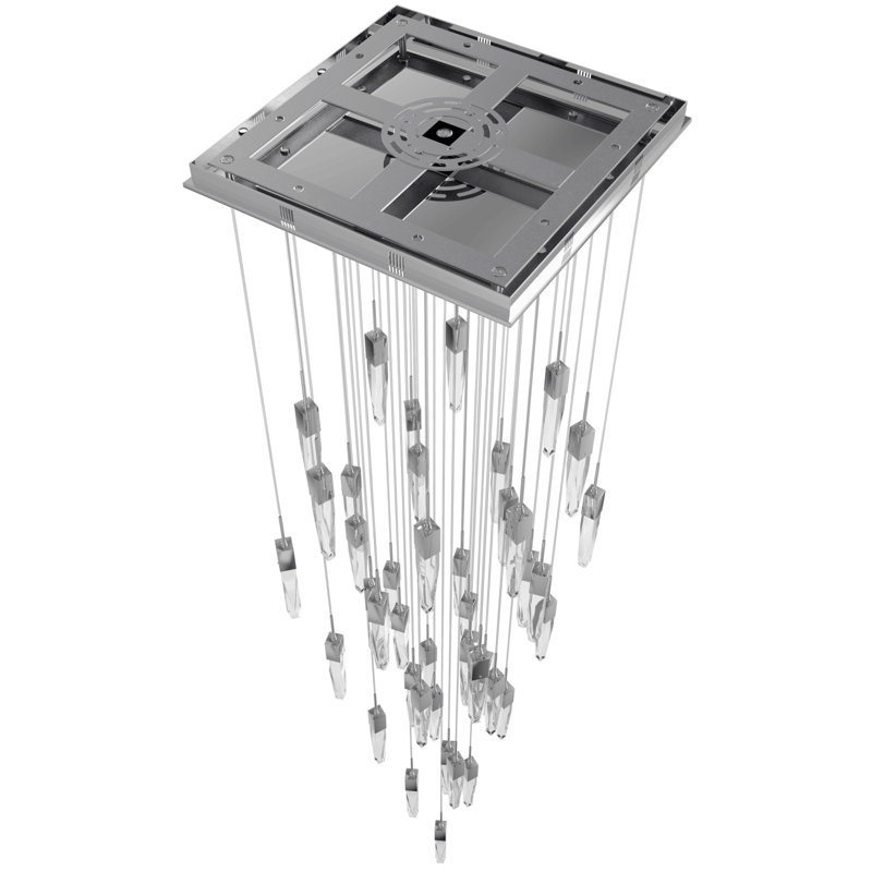 Aspen Collection 41 Light Clear Crystal Multi Port Pendant, Polished Chrome