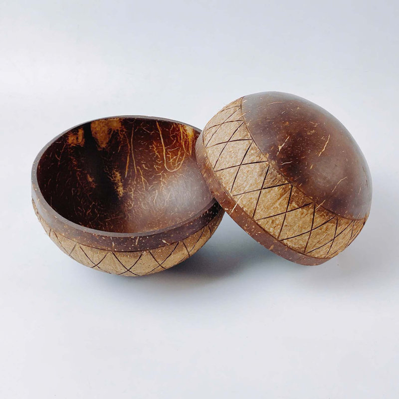 Ensemble de 2 bols en forme de coquille de noix de coco - CSB002B