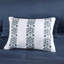 Literie simple avec édredon - imprimé médaillon bleu marine, coussin décoratif doux, drap complet, motif élégant et tendance, bordures brodées, solution polyvalente