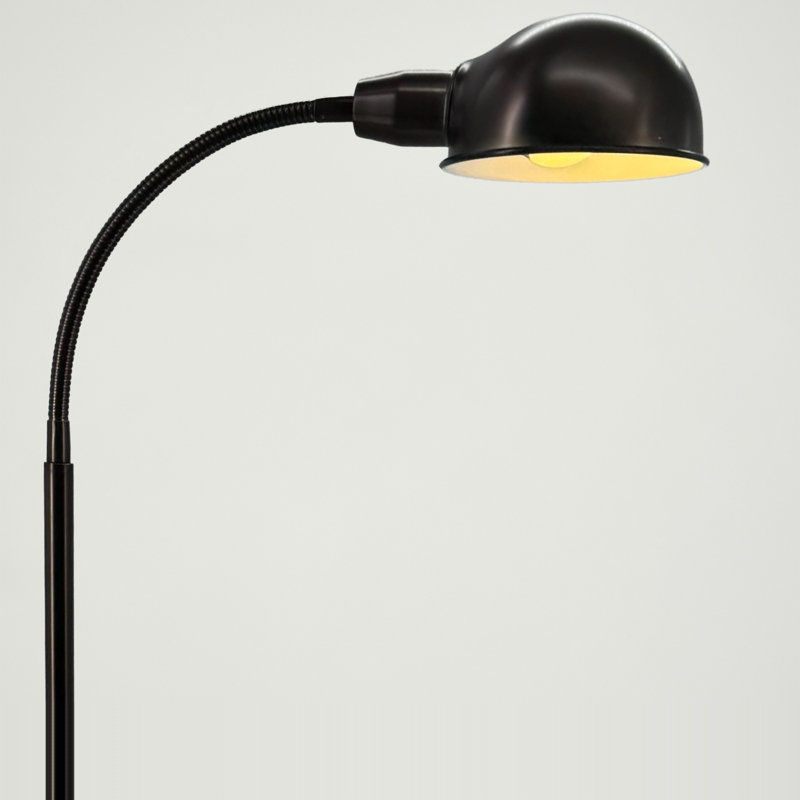Regent 68" Bronze Industrial Adjustable Gooseneck LED Reading Floor Lamp, Bulb Included
