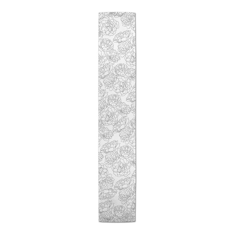 Chemin de table d’esquisse fleur cluster Sema, 72 po x 16 po