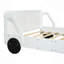 Lit, lit plateforme en forme de voiture avec roulettes, blanc