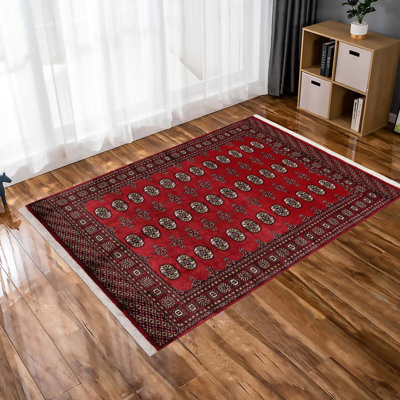 Tapis rouge rectangulaire unique de 4 pi 3 po x 6 pi 6 po Righley