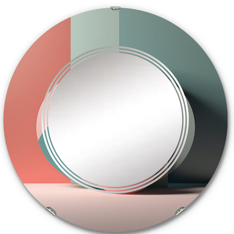 Anicetus - Miroir mural moderne rond, 24 po x 24 po