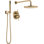 Ensemble de robinet de douche à pluie rond Modern 14 Series, ensemble de pomme de douche et poignées en or brossé, ensemble de garniture de valve, 10 pouces, bronze champagne