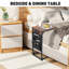 Table d'appoint en forme de C, table de bout avec sacs de rangement et station de charge
