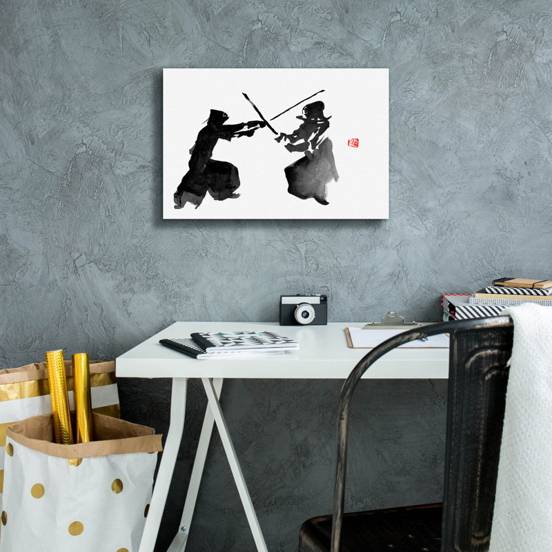«Kendo» par Pechane, art mural sur toile, H 12 po x l 18 po x P 0,75 po