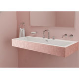 Vast Studio Wall-Mounted Rectangular Bathroom Sink – Gray/White Elevated Concrete