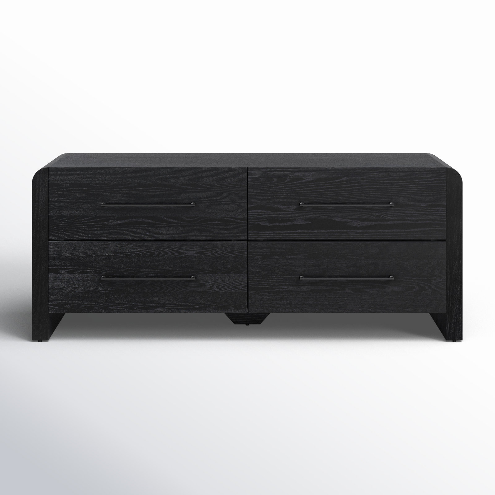 Cruz Wood 4 Drawer Dresser, Black