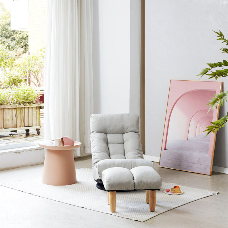Floor Chair Single Sofa Reclining Chair, Light Gray