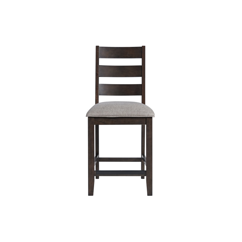 Boise Boise Ladder Back Counter Stool with Cushion, Black & Walnut