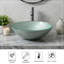 Lavabo vasque en verre trempé craquelé vert, cuve de salle de bain ronde à texture artistique, lavabo de comptoir