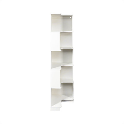 Étagère d'angle avec bibliothèque à 5 niveaux avec chicane