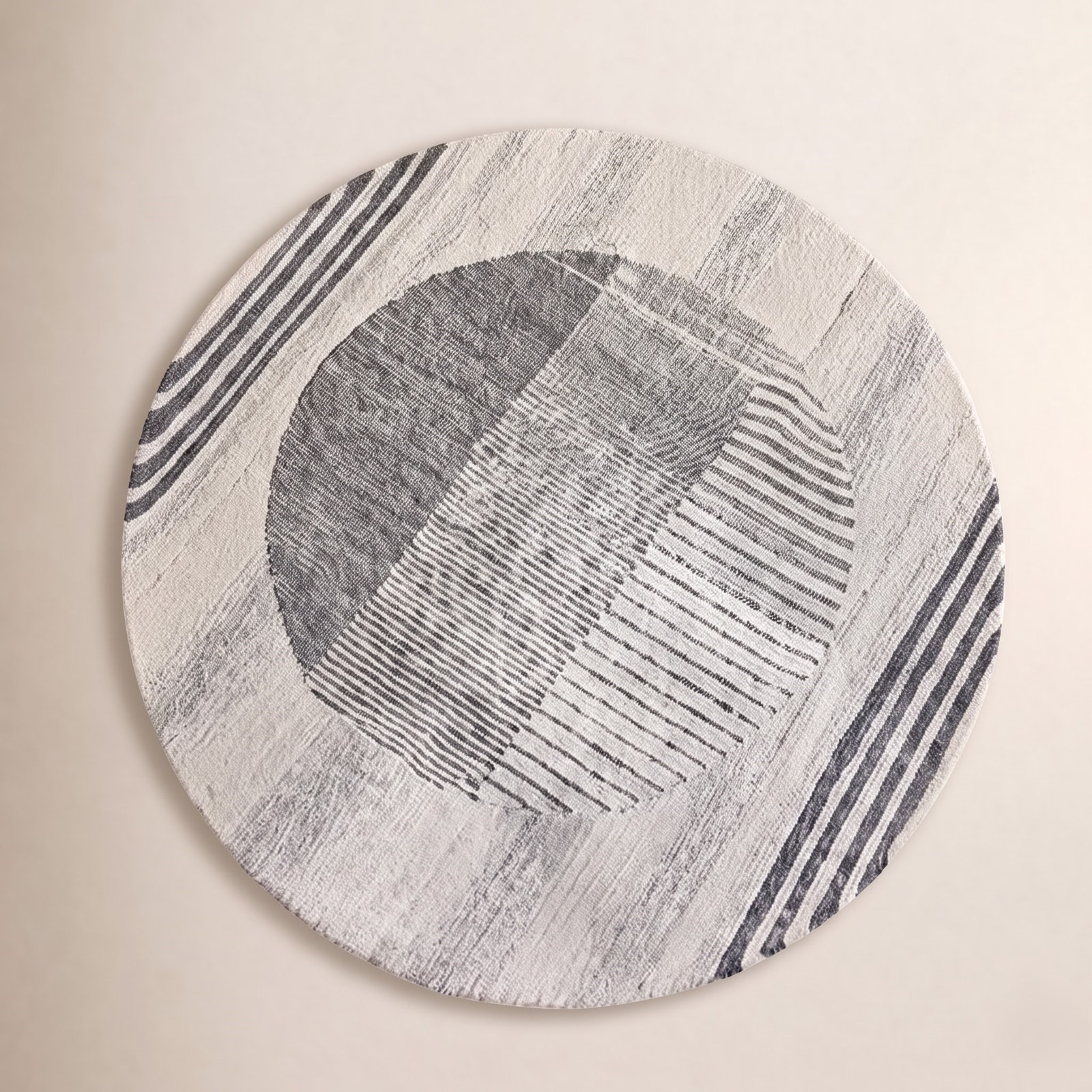 Uptown Hand-Tufted Geometric Rug, Round 6'