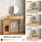 Solid Wood Makeup Vanity with Reversible Cabinet, LED Glass Top & Adjustable Storage, Mirror Not Included-1208757248
