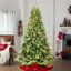 Pre-Lit Artificial Green Christmas Tree with Warm White Lights and Metal Stand