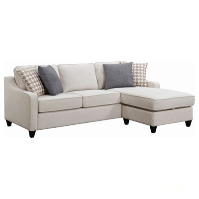 Isla Platinum L-Shaped Upholstered Sectional Sofa With Reversible Chaise And Coordinating Pillows