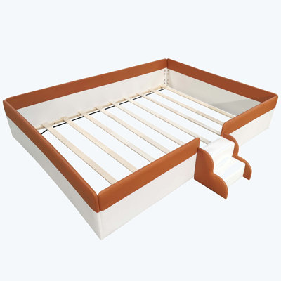 Tamaj Upholstered Daybed Frame with Fence and Stairs by Latitude Run