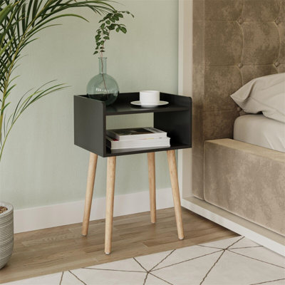 40cm W Solid + Manufactured Wood Bedside Table