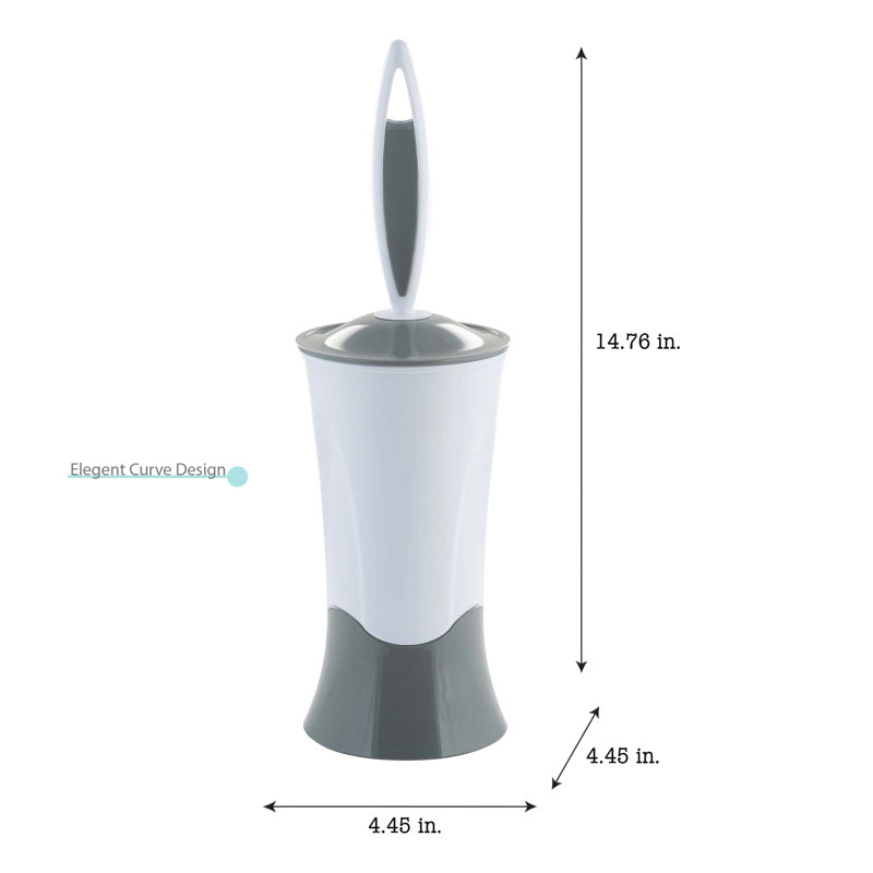 Bath Bliss Plastic Toilet Brush And Holder