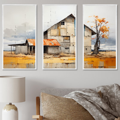 Minimalisme Barn Mute Tone II - ensemble d'impression d'art mural de grange