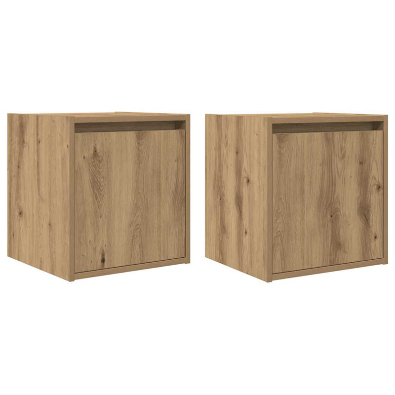 Wall-Mounted Bedside Cabinet 38X34x40 Cm, Artisan Oak, 2