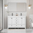 Ensemble de meuble-lavabo à double cuve 48 po avec plateau en résine Makowski Wimer, assemblage requis