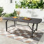 Tamarin Patio 82.75"L Rectangular Aluminum Dining Table With Umbrella Hole