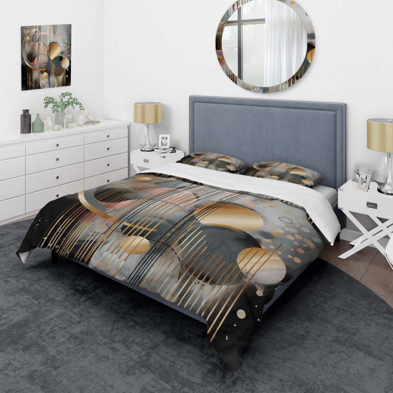 Ensemble de housse de couette en microfibre / polyester Abstract Shapes And Lines III Bedding