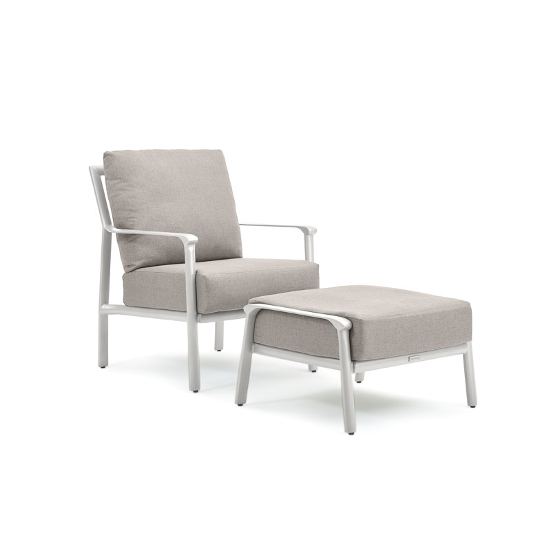 Chaise de patio avec coussins Aspen, Taupe, Gris clair, Non