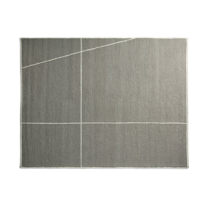 Collet Wool Geometric Area Rug in Haze/Ivory, Rectangle 9' x 12', Gray/Ivory