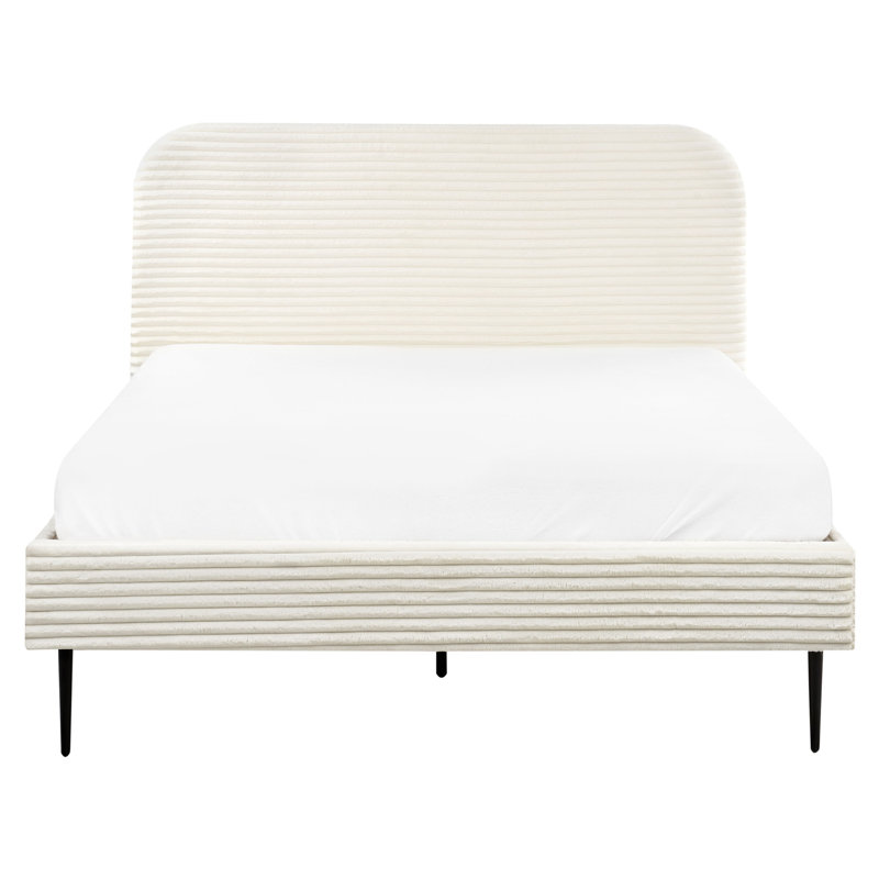 Bed Corduroy Fieldsboro, European Double (140 x 200 cm), White