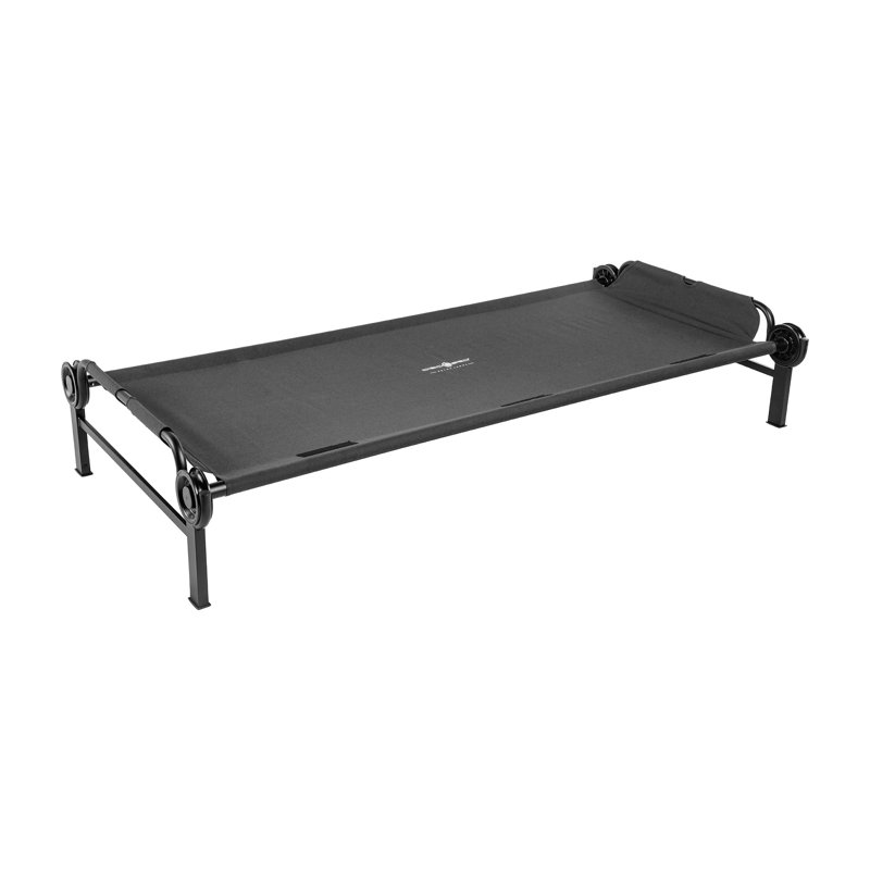 Disc-O-Bed Single Cot, Portable Sleep Solution for Tents & Cabins, Black, XL, Black
