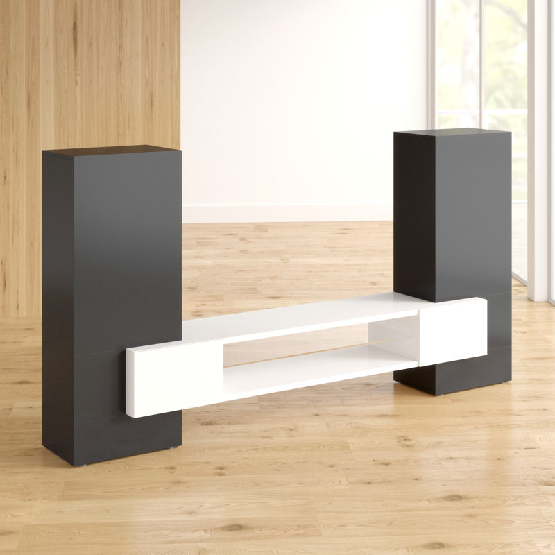 Michelle Unfinished Entertainment Centre for TVs up to 65", Glossy White/Black