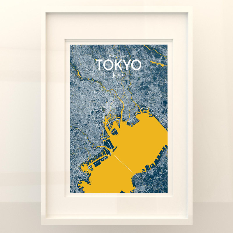 Tokyo City Map In Amuse - No Frame Print, 27.6cm H x 19.7cm W x 0.05cm D