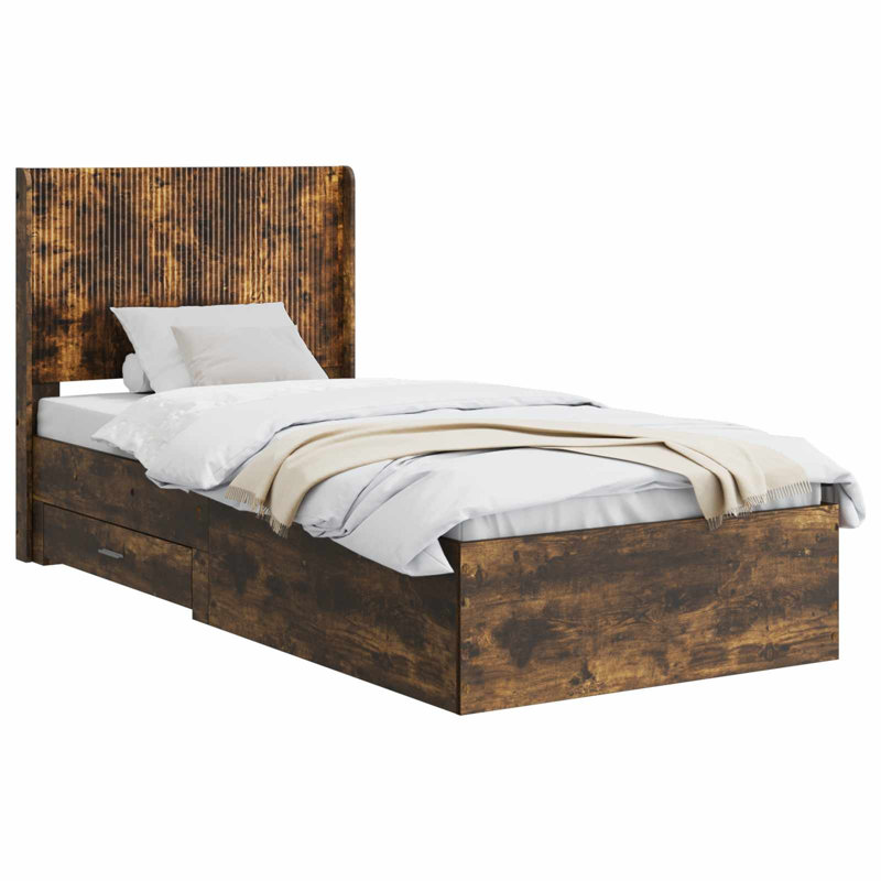 Bed Frame, Single (3'), Smoked Oak